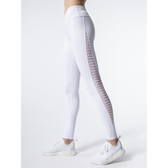 white mesh leggings